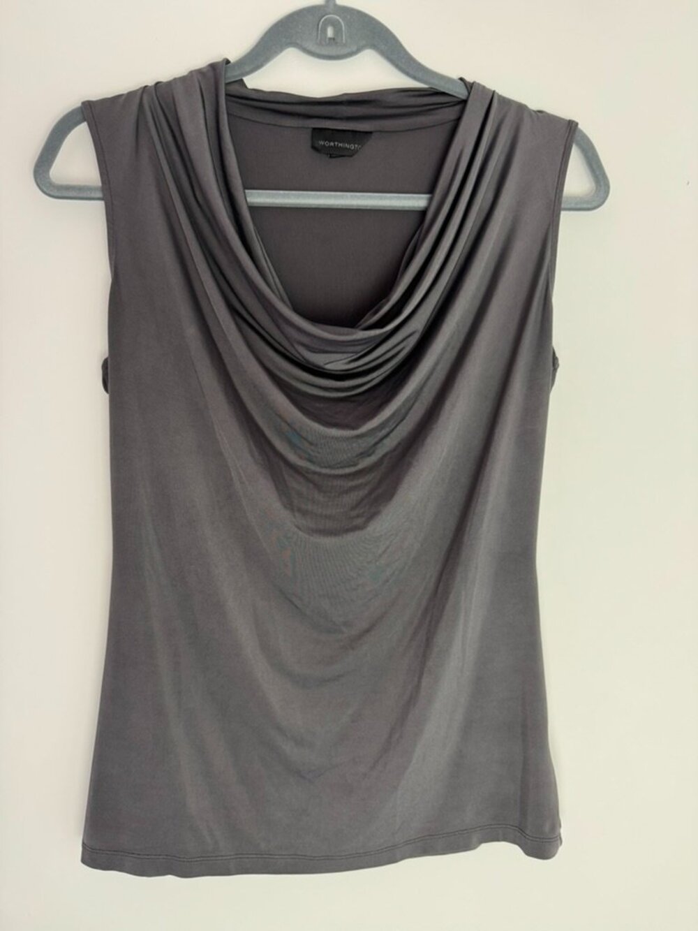 Worthington Sleeveless Cowl Neck Ruched Draped Blouse – Size M